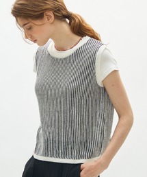 sheer rib knit top / シアーリブニットトップ
