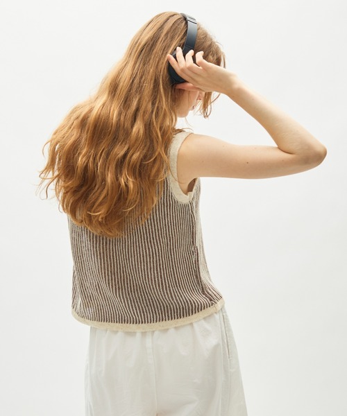 full/fill.（フルフィル）の「sheer rib knit top / シアーリブニットトップ（ニット/セーター・レディース・ブラウン/ブラック・FREE）」の19枚目の写真