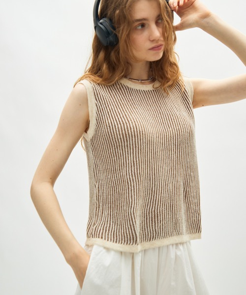 full/fill.（フルフィル）の「sheer rib knit top / シアーリブニットトップ（ニット/セーター・レディース・ブラウン/ブラック・FREE）」の18枚目の写真