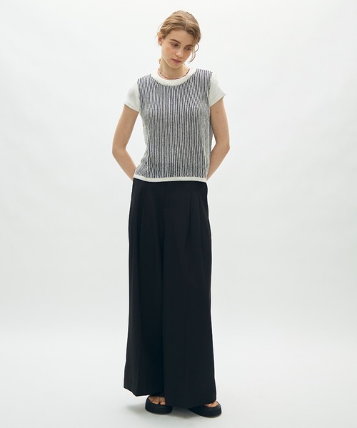 full/fill.（フルフィル）の「sheer rib knit top / シアーリブニットトップ（ニット/セーター・レディース・ブラウン/ブラック・FREE）」の11枚目の写真