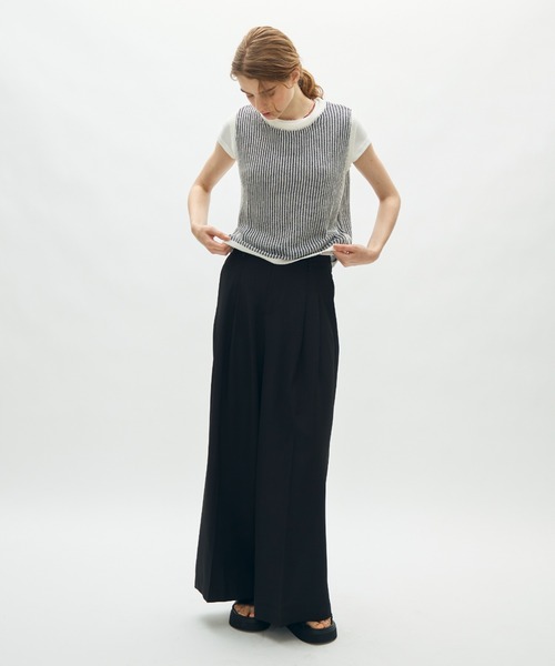 full/fill.（フルフィル）の「sheer rib knit top / シアーリブニットトップ（ニット/セーター・レディース・ブラウン/ブラック・FREE）」の12枚目の写真