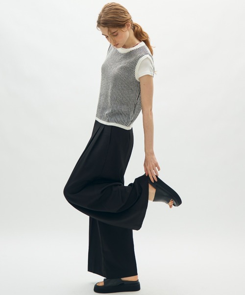 full/fill.（フルフィル）の「sheer rib knit top / シアーリブニットトップ（ニット/セーター・レディース・ブラウン/ブラック・FREE）」の14枚目の写真