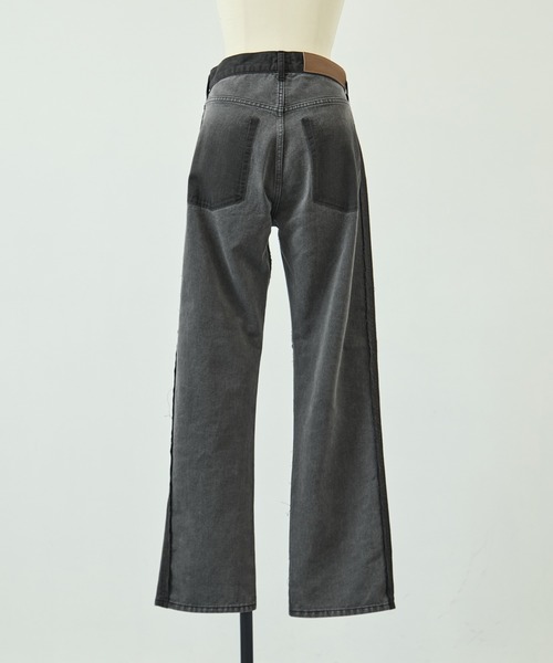 INSCRIRE(アンスクリア)の「INSCRIRE Color Denim Straight(デニムパンツ・レディース・ブラック/ベージュ・30/31/28/29)」の4枚目の写真