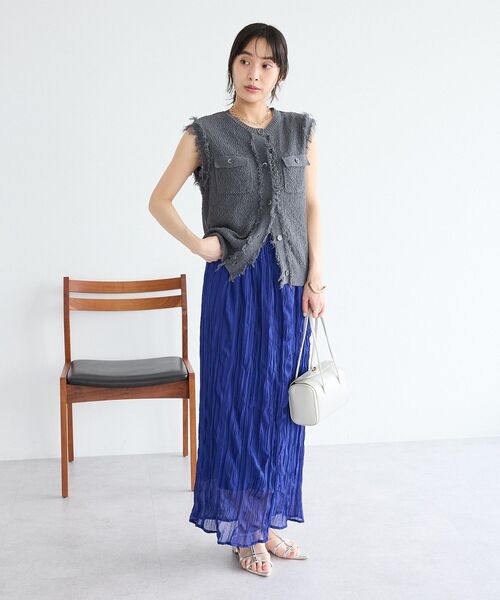 CRAFT STANDARD BOUTIQUE(クラフトスタンダードブティック)の「フリンジノースリーブニットプルオーバー(ニット/セーター・レディース・ダークグレー/グレー系その他・FREE)」の14枚目の写真