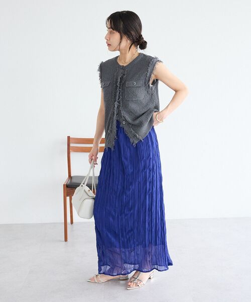 CRAFT STANDARD BOUTIQUE(クラフトスタンダードブティック)の「フリンジノースリーブニットプルオーバー(ニット/セーター・レディース・ダークグレー/グレー系その他・FREE)」の15枚目の写真
