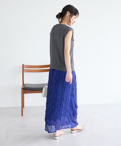 CRAFT STANDARD BOUTIQUE(クラフトスタンダードブティック)の「フリンジノースリーブニットプルオーバー(ニット/セーター・レディース・ダークグレー/グレー系その他・FREE)」の18枚目の写真