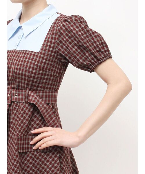 jouetie(ジュエティ)の「スクエアネックドッキングミニワンピース(ワンピース・レディース・ボルドー/グレー/ネイビー・FREE)」の18枚目の写真