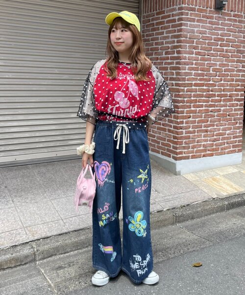 HELLO.SANFRANCISCO(ハローサンフランシスコ)の「【HELLO.SANFRANCISCO】カラフルペイントデニム(デニムパンツ・レディース・ネイビー/サックスブルー・SMALL/MEDIUM)」の7枚目の写真