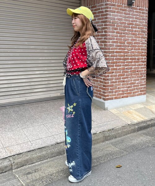 HELLO.SANFRANCISCO(ハローサンフランシスコ)の「【HELLO.SANFRANCISCO】カラフルペイントデニム(デニムパンツ・レディース・ネイビー/サックスブルー・SMALL/MEDIUM)」の8枚目の写真