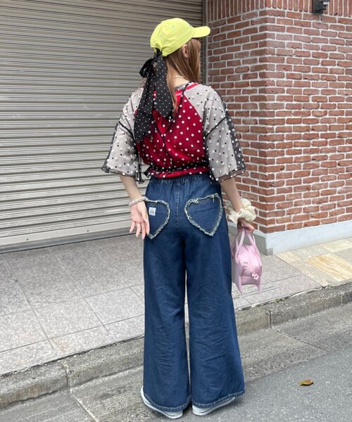 HELLO.SANFRANCISCO(ハローサンフランシスコ)の「【HELLO.SANFRANCISCO】カラフルペイントデニム(デニムパンツ・レディース・ネイビー/サックスブルー・SMALL/MEDIUM)」の9枚目の写真