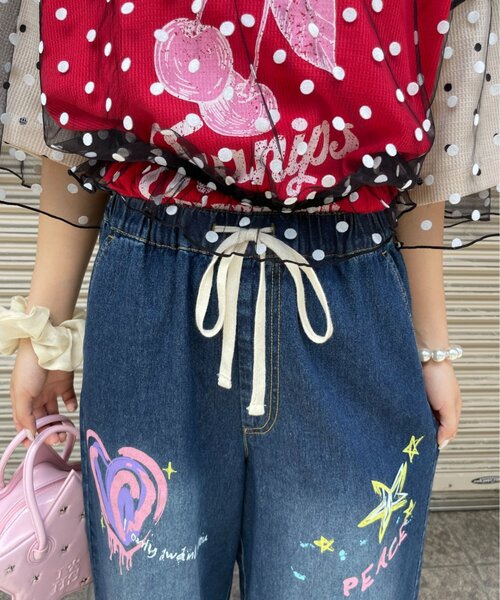 HELLO.SANFRANCISCO(ハローサンフランシスコ)の「【HELLO.SANFRANCISCO】カラフルペイントデニム(デニムパンツ・レディース・ネイビー/サックスブルー・SMALL/MEDIUM)」の10枚目の写真