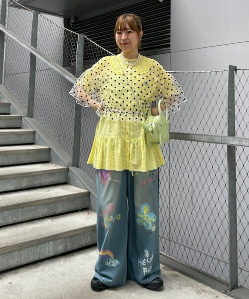 HELLO.SANFRANCISCO(ハローサンフランシスコ)の「【HELLO.SANFRANCISCO】カラフルペイントデニム(デニムパンツ・レディース・ネイビー/サックスブルー・SMALL/MEDIUM)」の19枚目の写真
