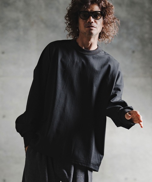 GLIMCLAP(グリムクラップ)の「mlt5759-Smooth Jersey LS Tee ロングスリーブTシャツ(211-021-gla-cg)(Tシャツ/カットソー・メンズ・チャコールグレー/ホワイト/ミックスグレー/ブラック/ネイビー・L/M/S)」の9枚目の写真