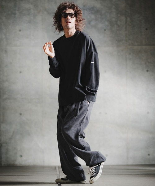GLIMCLAP(グリムクラップ)の「mlt5759-Smooth Jersey LS Tee ロングスリーブTシャツ(211-021-gla-cg)(Tシャツ/カットソー・メンズ・チャコールグレー/ホワイト/ミックスグレー/ブラック/ネイビー・L/M/S)」の11枚目の写真
