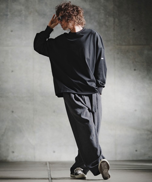 GLIMCLAP(グリムクラップ)の「mlt5759-Smooth Jersey LS Tee ロングスリーブTシャツ(211-021-gla-cg)(Tシャツ/カットソー・メンズ・チャコールグレー/ホワイト/ミックスグレー/ブラック/ネイビー・L/M/S)」の12枚目の写真