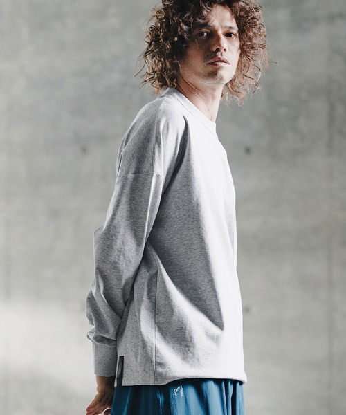 GLIMCLAP(グリムクラップ)の「mlt5759-Smooth Jersey LS Tee ロングスリーブTシャツ(211-021-gla-cg)(Tシャツ/カットソー・メンズ・チャコールグレー/ホワイト/ミックスグレー/ブラック/ネイビー・L/M/S)」の21枚目の写真