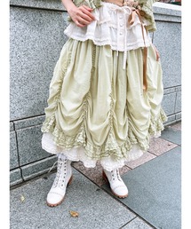 配色フリル使いスカート