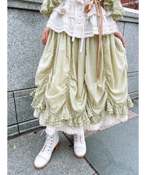 PINK HOUSE(ピンクハウス)の「配色フリル使いスカート(スカート・レディース・ブラック/ライトグリーン/アイボリー/ベージュ・フリー)」の9枚目の写真