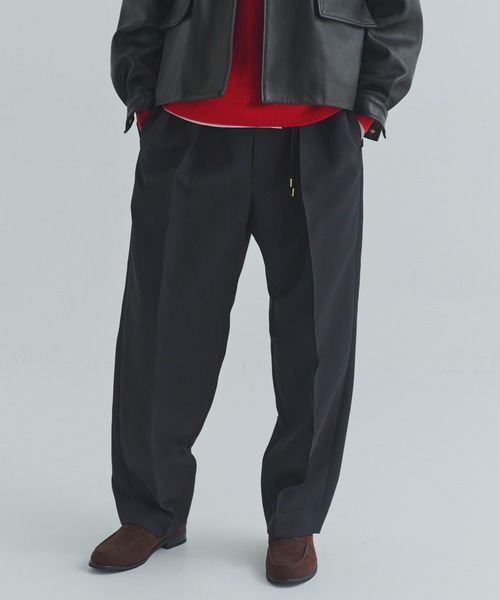 CULLNI（クルニ）の「Structured Twill Double Cloth Pintuck 2Tuck Drawstring Wide Pants（その他パンツ・メンズ・ブルー/ホワイト/ブラック/ライトベージュ・1/2/0）」の2枚目の写真