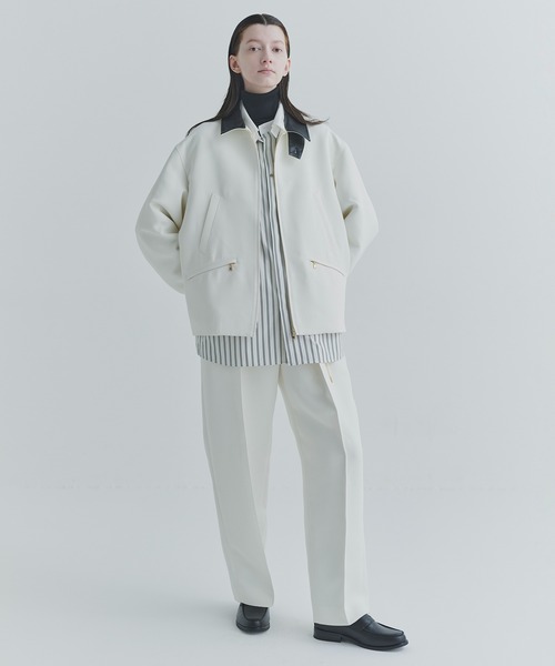 CULLNI（クルニ）の「Structured Twill Double Cloth Pintuck 2Tuck Drawstring Wide Pants（その他パンツ・メンズ・ブルー/ホワイト/ブラック/ライトベージュ・1/2/0）」の9枚目の写真