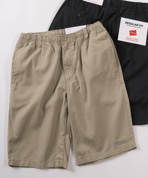 HANES(ヘインズ)の「【78】【Hanes/ヘインズ】ワンポイントロゴ チノクロス リラックス ショートパンツ/ハーフパンツ(その他パンツ・メンズ・ブラック/ネイビー/カーキ/ベージュ・XL/L/M)」の2枚目の写真