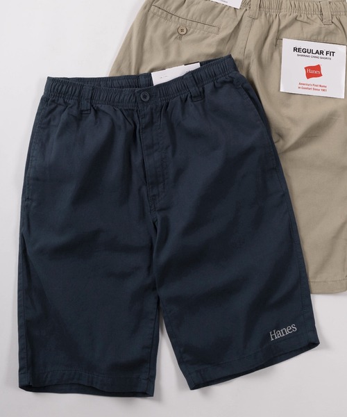 HANES(ヘインズ)の「【78】【Hanes/ヘインズ】ワンポイントロゴ チノクロス リラックス ショートパンツ/ハーフパンツ(その他パンツ・メンズ・ブラック/ネイビー/カーキ/ベージュ・XL/L/M)」の4枚目の写真