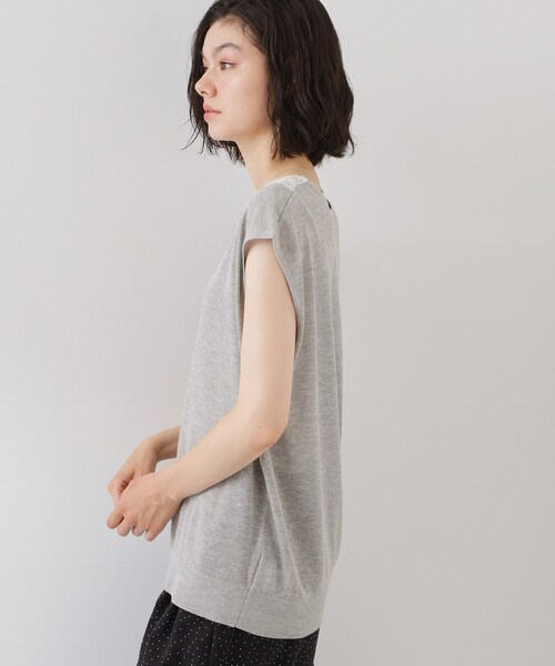THE SHOP TK （ザ ショップ ティーケー ）の「ほんのりきらめく レース切り替え スパークシアーニット（ニット/セーター・レディース・ブラック/ライトグレー/ベージュ・12/13）」の20枚目の写真
