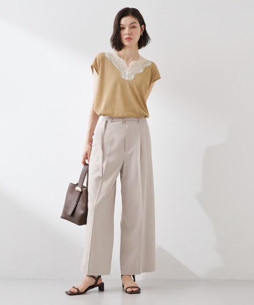THE SHOP TK （ザ ショップ ティーケー ）の「ほんのりきらめく レース切り替え スパークシアーニット（ニット/セーター・レディース・ブラック/ライトグレー/ベージュ・12/13）」の11枚目の写真