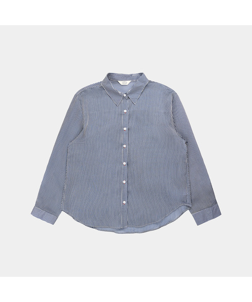 PIGMENT(ピグメント)の「カラーバテッククールストライプブラウス (KYNB2603053)(シャツ/ブラウス・レディース・ネイビー/スカイブルー/ピンク・FREE)」の2枚目の写真