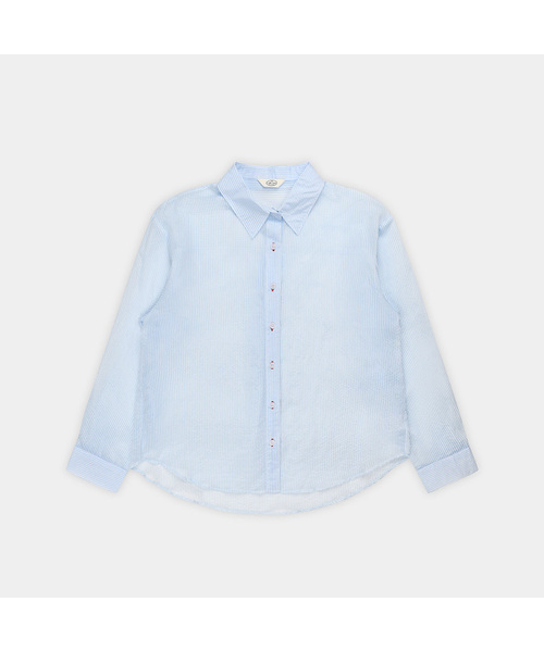 PIGMENT(ピグメント)の「カラーバテッククールストライプブラウス (KYNB2603053)(シャツ/ブラウス・レディース・ネイビー/スカイブルー/ピンク・FREE)」の1枚目の写真