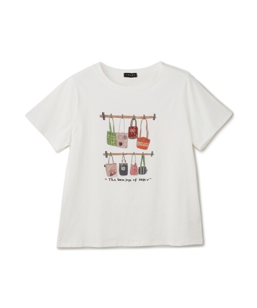 Jayro(ジャイロ)の「メニーバッグモチーフビジューTシャツ(Tシャツ/カットソー・レディース・ホワイト系その他2・FREE)」の1枚目の写真