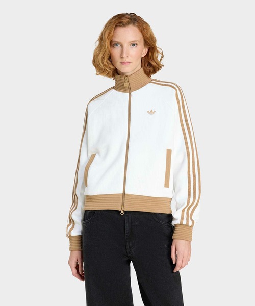 adidas(アディダス)の「アディダス オリジナルス ベロア ニット トラックトップ / ジャージ / トラックジャケット / アディダスオリジナルス adidas Originals(ジャージ・レディース・ホワイト・XX-LARGE/LARGE/MEDIUM/SMALL/X-LARGE/X-SMALL)」の1枚目の写真