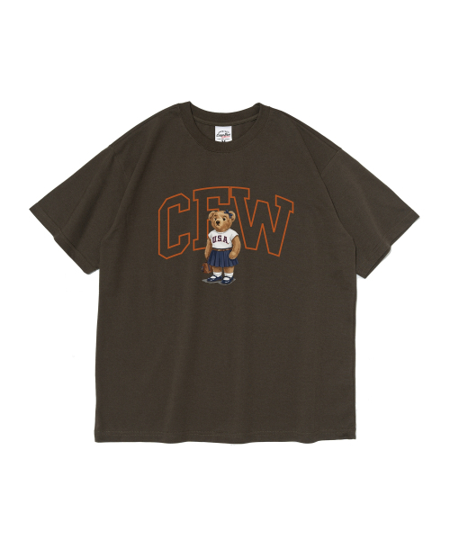 CARGOBROS FOR WOMAN(カーゴブロスフォーウィメン)の「プレピベアグラフィック半袖Tシャツ(カーキ)(Tシャツ/カットソー・レディース・その他・SMALL/MEDIUM/LARGE/X-LARGE/2XL)」の1枚目の写真