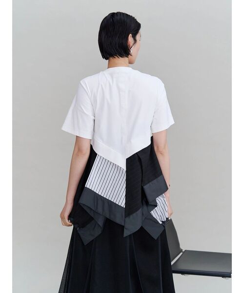 UN3D.(アンスリード)の「ORIGAMI DOCKING T-SH / オリガミドッキングTシャツ(Tシャツ/カットソー・レディース・その他1/ホワイト/ブラック・36/38)」の10枚目の写真
