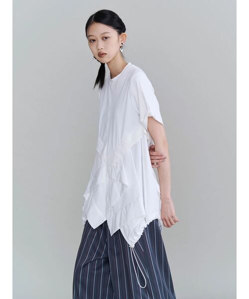 UN3D.(アンスリード)の「ORIGAMI DOCKING T-SH / オリガミドッキングTシャツ(Tシャツ/カットソー・レディース・その他1/ホワイト/ブラック・36/38)」の21枚目の写真