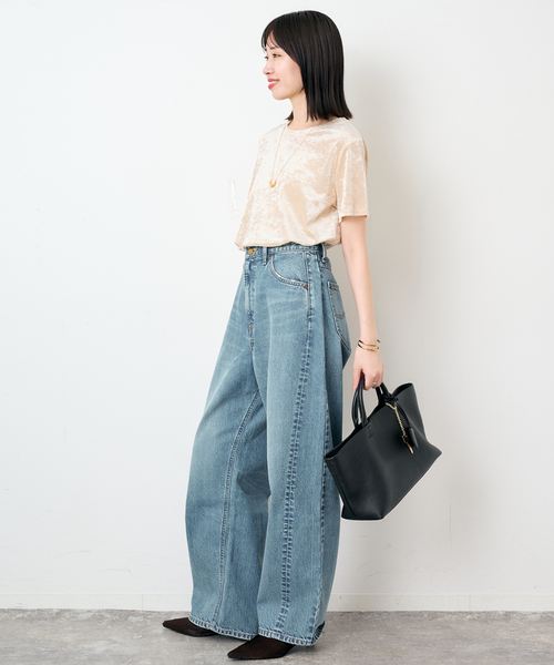 SLOBE IENA(スローブイエナ)の「メッシュベロアプルオーバー(Tシャツ/カットソー・レディース・ブラック/アイボリー/ブラウン・FREE)」の15枚目の写真