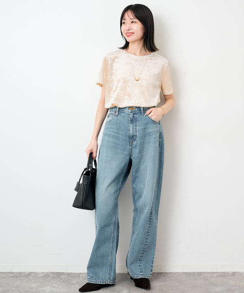SLOBE IENA(スローブイエナ)の「メッシュベロアプルオーバー(Tシャツ/カットソー・レディース・ブラック/アイボリー/ブラウン・FREE)」の21枚目の写真