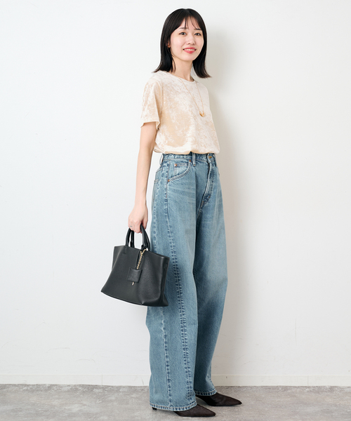 SLOBE IENA(スローブイエナ)の「メッシュベロアプルオーバー(Tシャツ/カットソー・レディース・ブラック/アイボリー/ブラウン・FREE)」の10枚目の写真