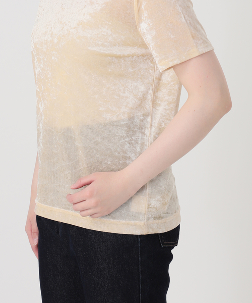 SLOBE IENA(スローブイエナ)の「メッシュベロアプルオーバー(Tシャツ/カットソー・レディース・ブラック/アイボリー/ブラウン・FREE)」の7枚目の写真
