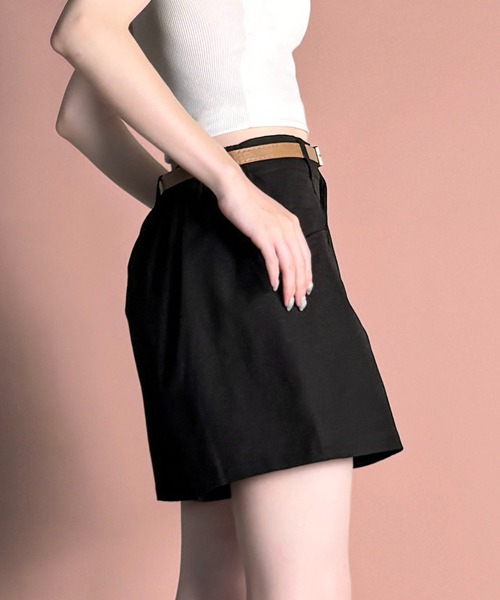 MAISON SELECT（メゾンセレクト）の「7E24 ベルト付き フレアショートパンツ（その他パンツ・レディース・ブラック/ベージュ/ライトベージュ・FREE）」の15枚目の写真