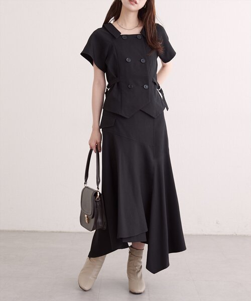 natural couture(ナチュラルクチュール)の「ラップ風イレヘムスカート(スカート・レディース・チャコールグレー/ブラック/ライトベージュ/ブラウン・FREE)」の13枚目の写真