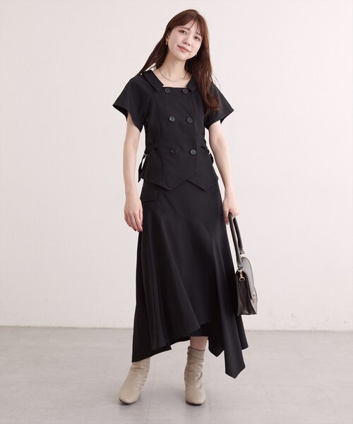 natural couture(ナチュラルクチュール)の「ラップ風イレヘムスカート(スカート・レディース・チャコールグレー/ブラック/ライトベージュ/ブラウン・FREE)」の14枚目の写真