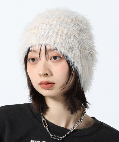 PAGEBOY(ページボーイ)の「シャギービーニー(ニットキャップ/ビーニー・レディース・オフホワイト/ブラック/ダークブラウン・FREE)」の18枚目の写真