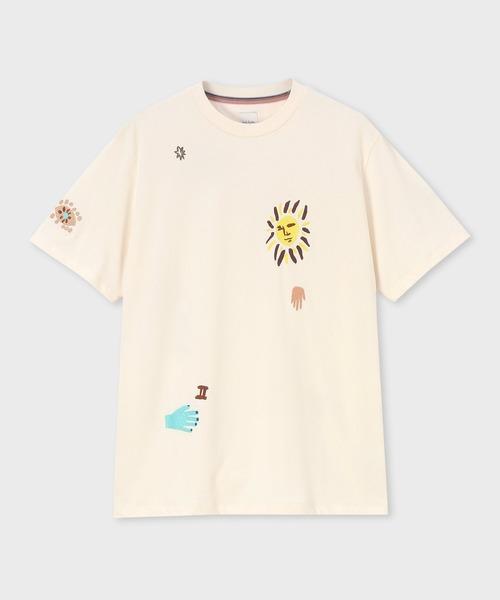 Paul Smith(ポールスミス)の「"Ink Works" エンブロイダリー Tシャツ / 263522 919T(Tシャツ/カットソー・メンズ・ブラック/オフホワイト・MEDIUM/LARGE/X-LARGE)」の1枚目の写真
