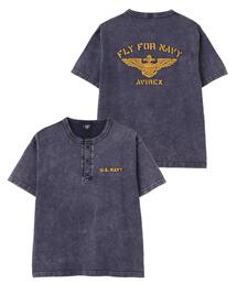 《NAVAL COLLECTION》SHORT SLEEVE HENLEY T-SHIRT "FLY FOR NAVY" / ヘンリーネック 半袖Tシャツ ”フライ フォー ネイビー” / AVIREX / アヴィレックス