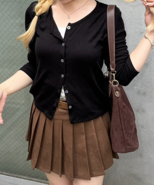 APPORTE PAR LES MARCHES(アポルテパーレマルシェ)の「ヘルシーな抜け感をプラスする、リブプルオーバー(Tシャツ/カットソー・レディース・ブラック/グレー・FREE)」の2枚目の写真