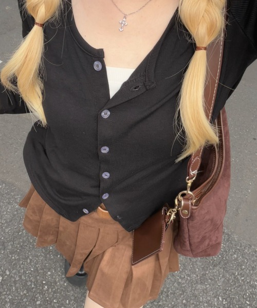 APPORTE PAR LES MARCHES(アポルテパーレマルシェ)の「ヘルシーな抜け感をプラスする、リブプルオーバー(Tシャツ/カットソー・レディース・ブラック/グレー・FREE)」の3枚目の写真