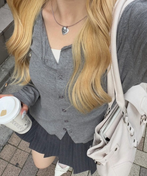 APPORTE PAR LES MARCHES(アポルテパーレマルシェ)の「ヘルシーな抜け感をプラスする、リブプルオーバー(Tシャツ/カットソー・レディース・ブラック/グレー・FREE)」の4枚目の写真