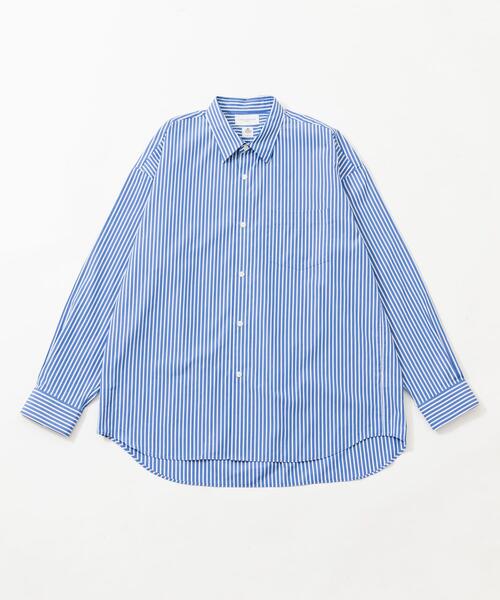 THOMAS MASON(トーマス メイソン)の「new basic THOMAS MASON LONG-SLEEVE OVER SHIRTS(シャツ/ブラウス・メンズ・ベージュ/ホワイト/ストライプ/ロイヤルブルー・LARGE/X-LARGE/MEDIUM/SMALL)」の4枚目の写真