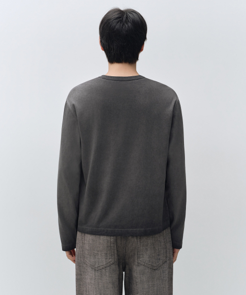 MUSINSA STANDARD（ムシンサスタンダード）の「ルナ ダイド ヘンリーネック 長袖Tシャツ [チャコールグレー]（Tシャツ/カットソー・メンズ・その他・MEDIUM/LARGE/X-LARGE/2XL）」の3枚目の写真
